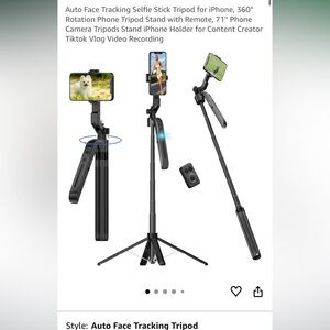 Auto Face Tracking Selfie Stick Tripod for iPhone, 360°